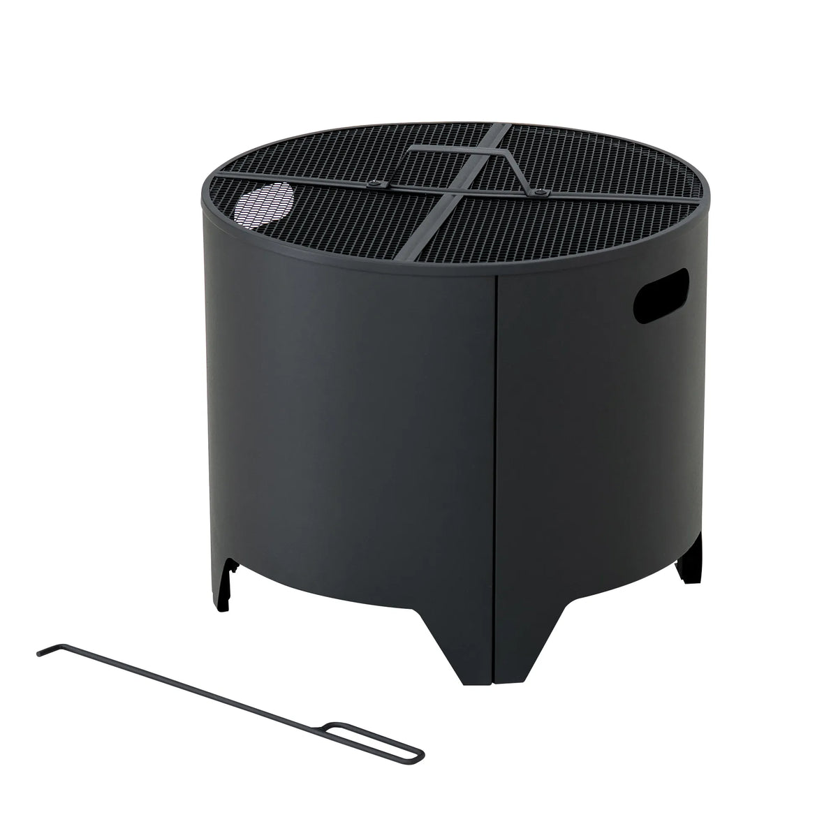 KELTON Screened Round Steel Wood Burning Fire Pit 51cm