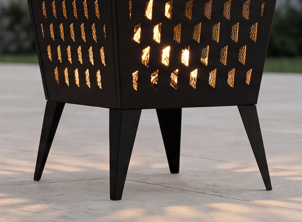 SUNJOY 18 Inch Patio Wood Burning Steel Fire Pit with Lid and Fire Poker