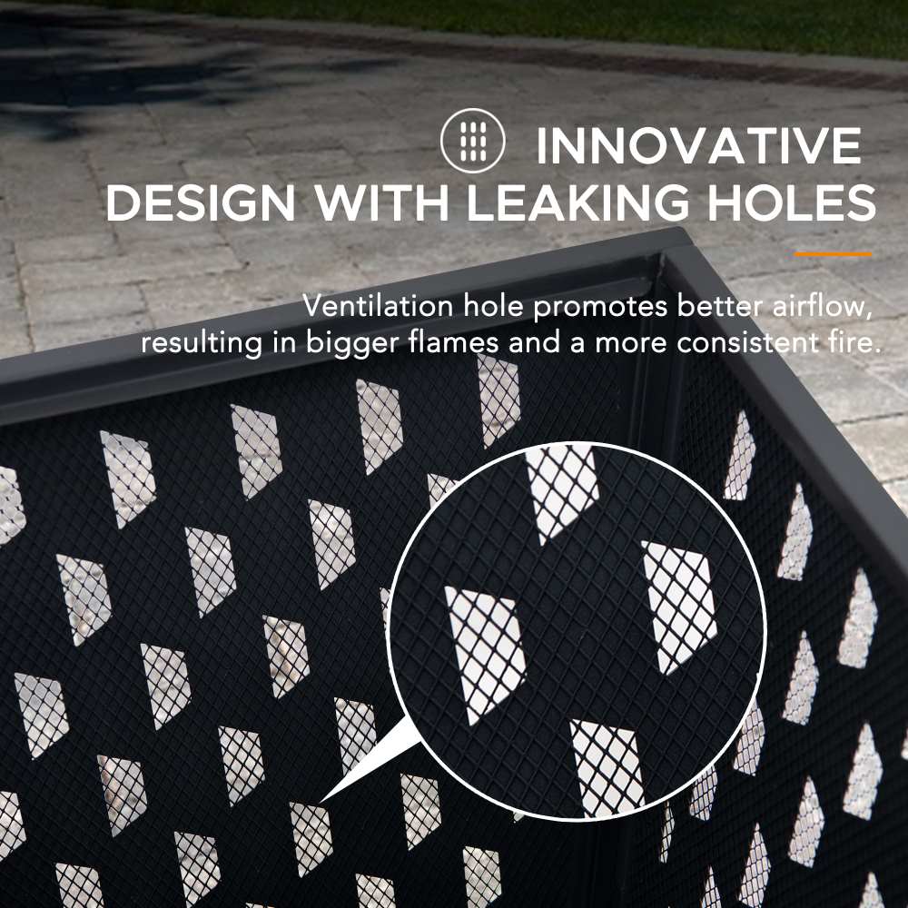 SUNJOY 18 Inch Patio Wood Burning Steel Fire Pit with Lid and Fire Poker 