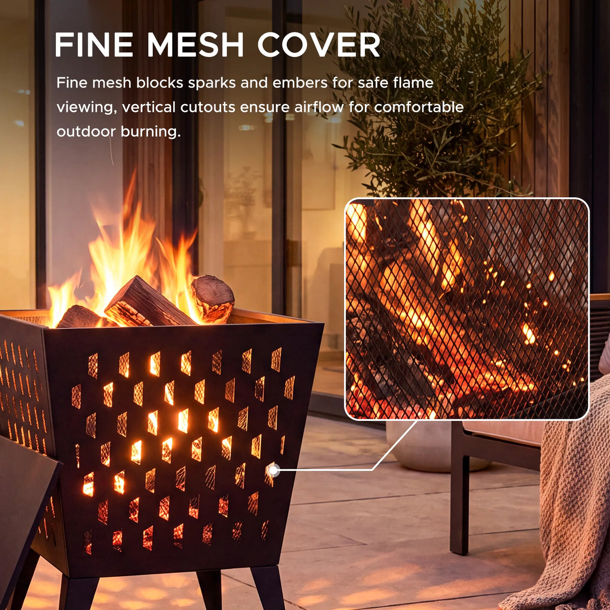 Hartefeld Steel Wood Burning Fire Pit 18''