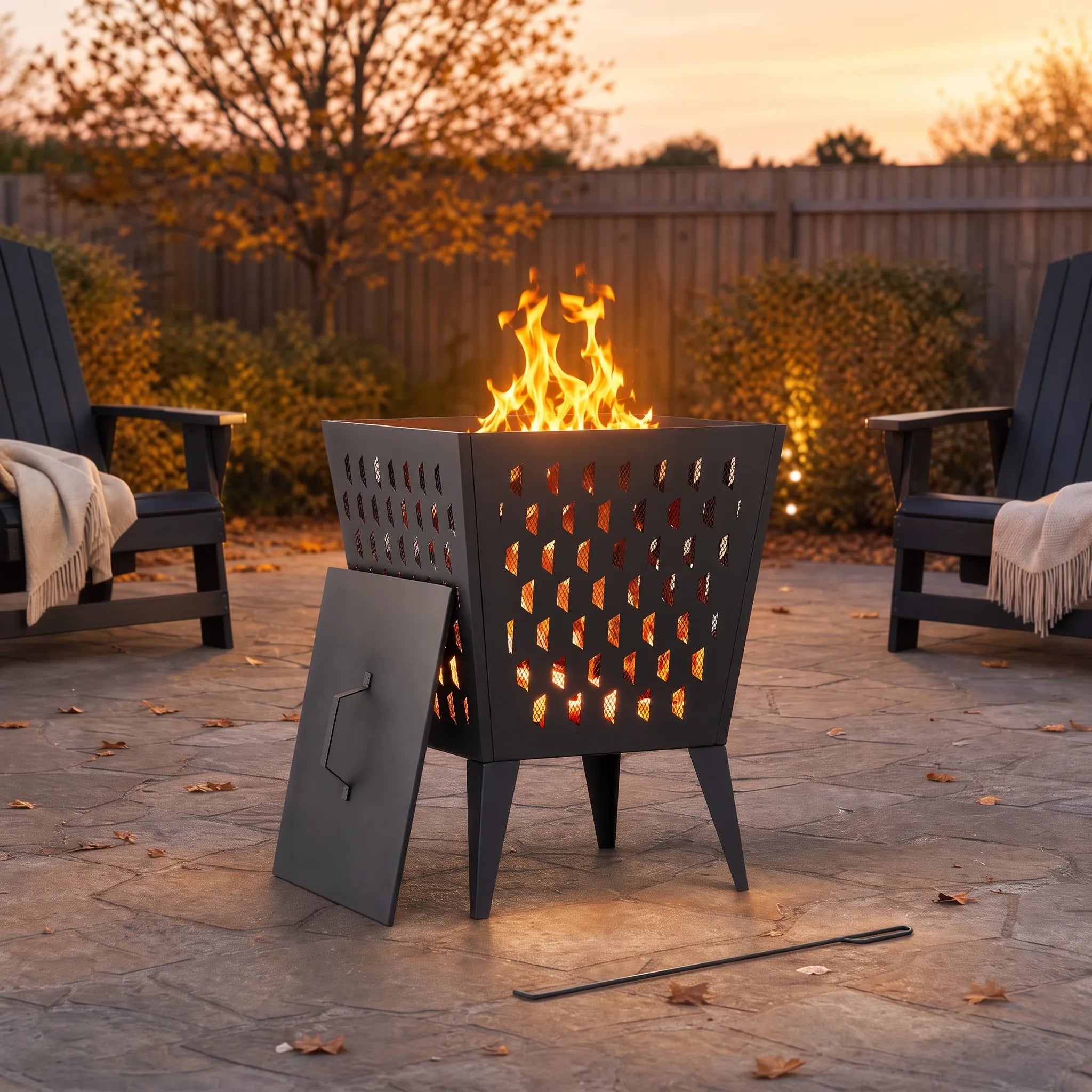 Hartefeld Steel Wood Burning Fire Pit 18''