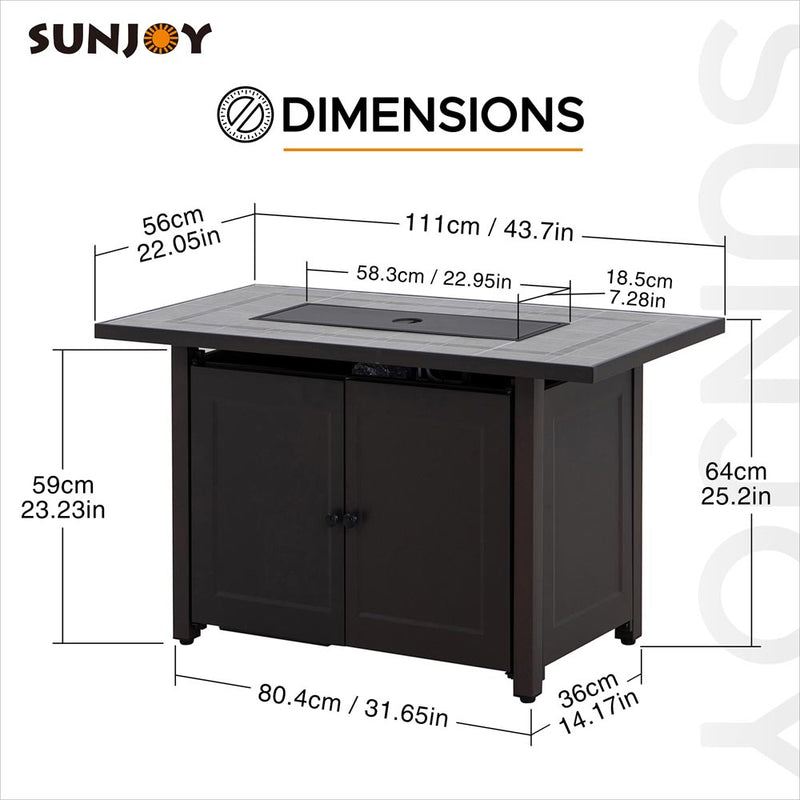Sunjoy Smokeless Fire Pit Propane Fire Pit Table Outdoor Gas Fire Pits