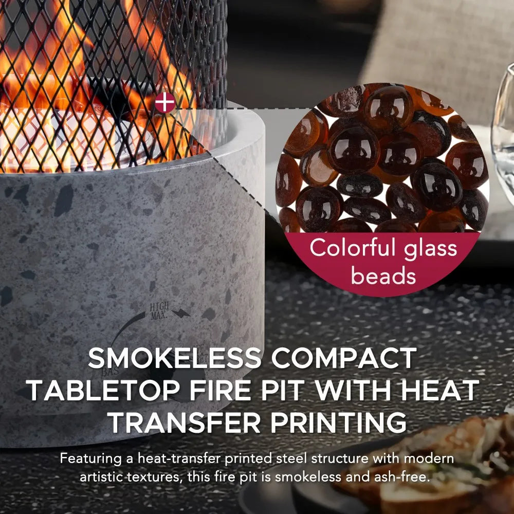 Horizon Smokeless Adjustable Flame Tabletop Propane Fire Pit 10"