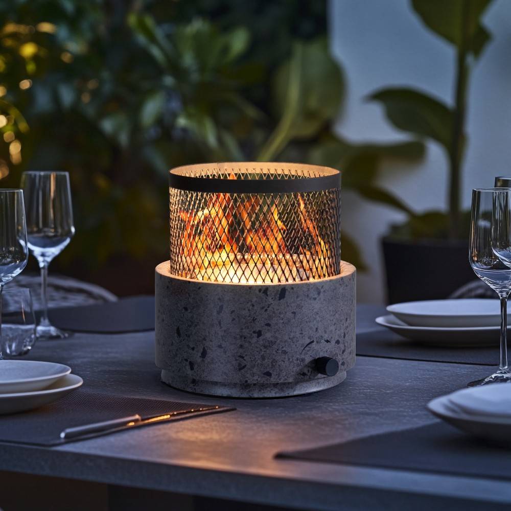 SUNJOY Smokeless Tabletop Fire Pit with Stainless Steel Burner and Two Adjustable Flames 