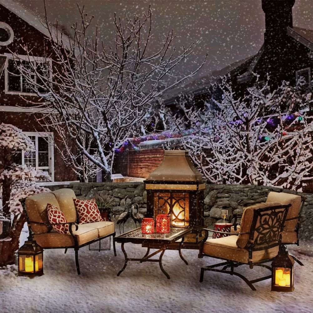 SUNJOY 57 Inch Outdoor Wood Burning Fireplace with PVC Cover.