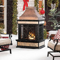 SUNJOY 57 Inch Outdoor Wood Burning Fireplace with PVC Cover.