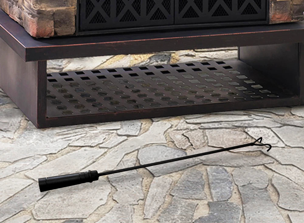 SUNJOY 48 Inch Outdoor Stone Fireplace Kit with Chimney and Doors