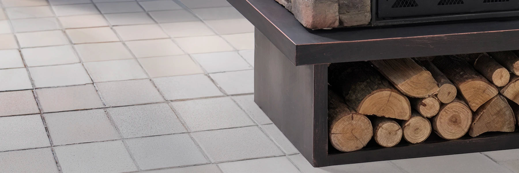 SUNJOY 48 Inch Outdoor Stone Fireplace Kit with Chimney and Doors