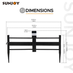 SUNJOY Garden Fence Metal Garden Border Fence with Solar Lights (5-pack)