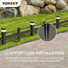 SUNJOY Garden Fence Metal Garden Border Fence with Solar Lights (5-pack)