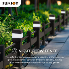 SUNJOY Garden Fence Metal Garden Border Fence with Solar Lights (5-pack)