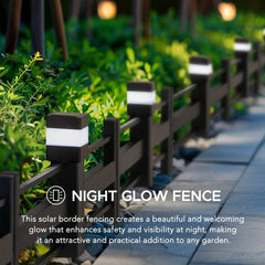 SUNJOY Garden Fence Metal Garden Border Fence with Solar Lights (5-pack)