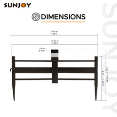 SUNJOY Garden Fence Metal Garden Border Fence with Solar Lights (5-pack)