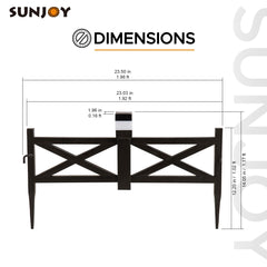 SUNJOY Garden Fence Metal Garden Border Fence with Solar Lights (5-pack)