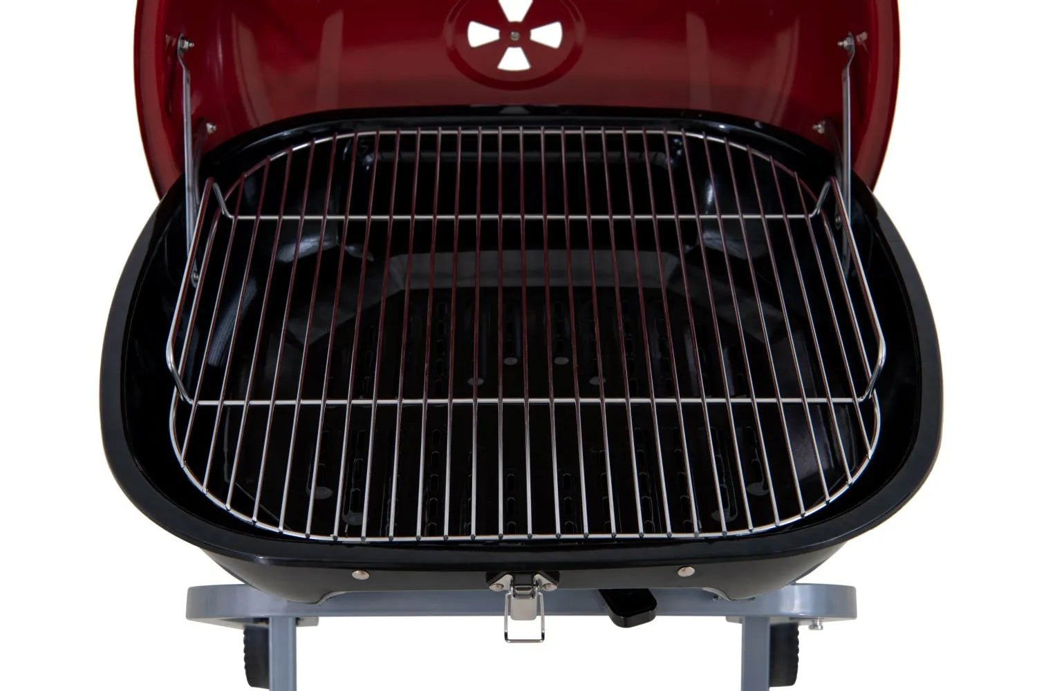 Portable Charcoal Grill in Red with Charcoal Tray and Grate
