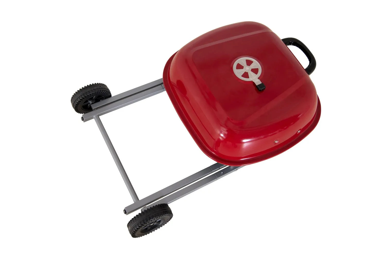 Portable Charcoal Grill in Red with Charcoal Tray and Grate