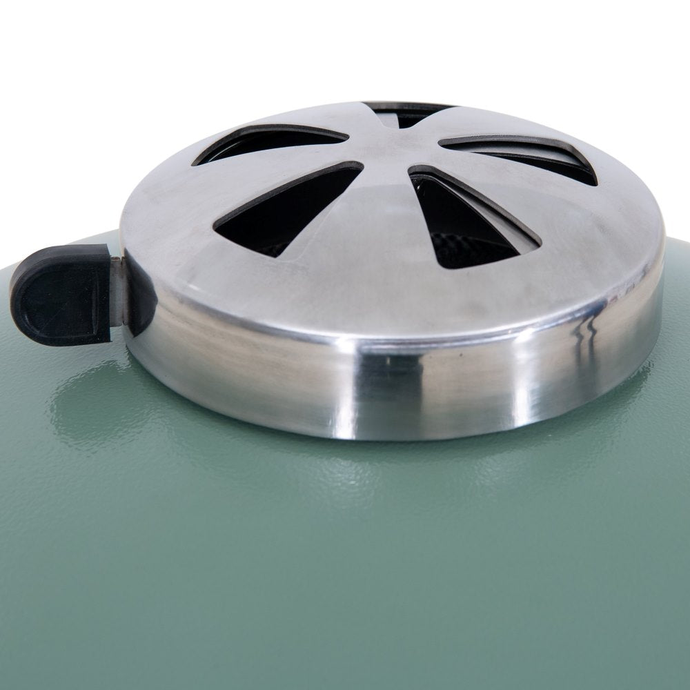 SUNJOY 20 Inch Charcoal Grill, Kamado Grill with Pizza Stone, Ultimate Egg BBQ Grill and Smoker with Wheels - Green