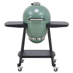 Sunjoy 20 in. Charcoal Grill, Egg-shaped Outdoor Grill with Pizza Stone, Ultimate BBQ Grill and Smoker with Wheels