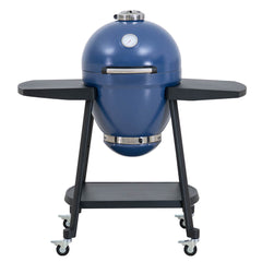 Sunjoy 20 in. Charcoal Grill, Egg-shaped Outdoor Grill with Pizza Stone, Ultimate BBQ Grill and Smoker with Wheels