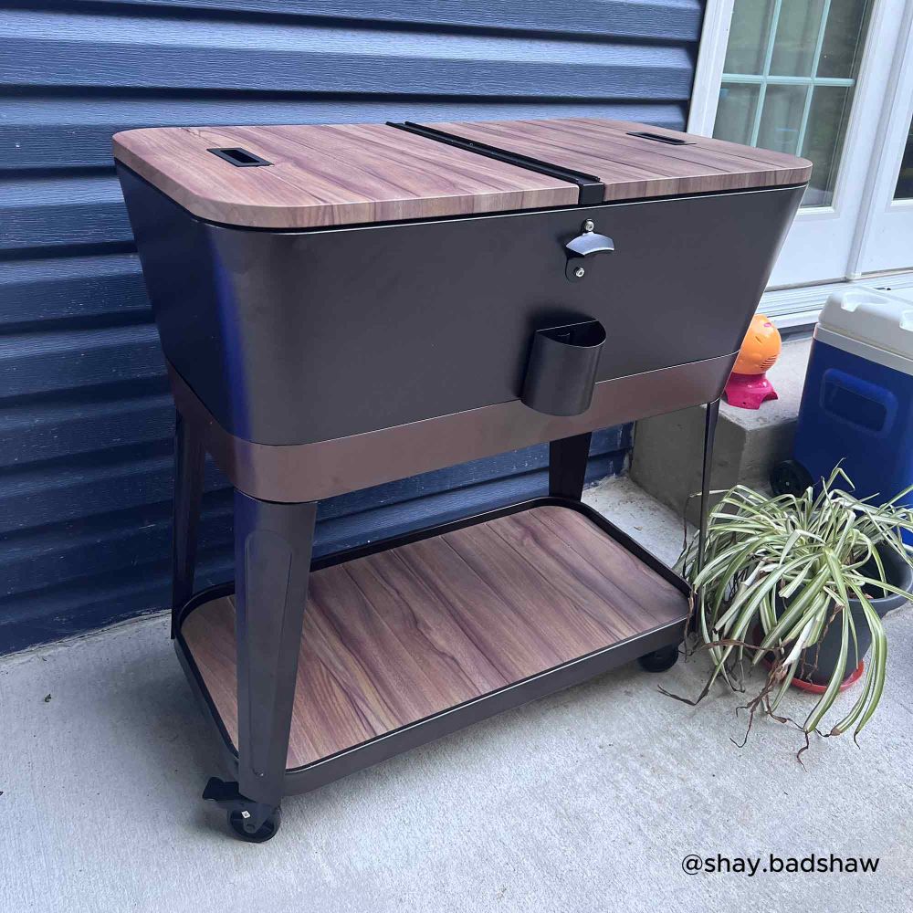 Wood Cooler Stand on Wheels 