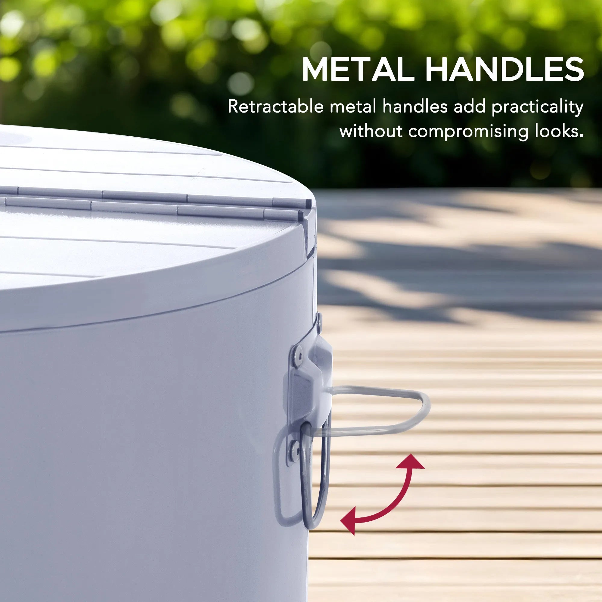 SUNJOY 60 Quart Patio Rooling Cooler Cart with Bottle Opener, Shelf and Lockable Wheels - White