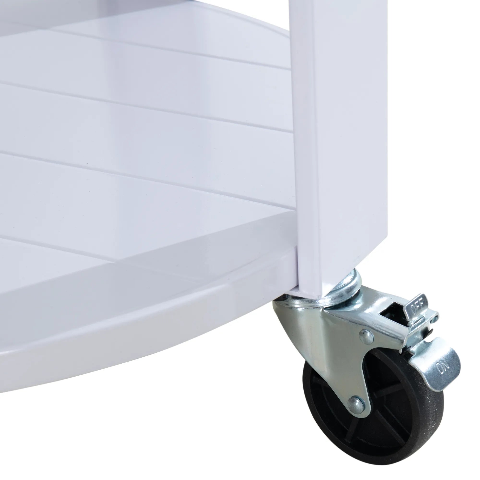 SUNJOY 60 Quart Patio Rooling Cooler Cart with Bottle Opener, Shelf and Lockable Wheels - White