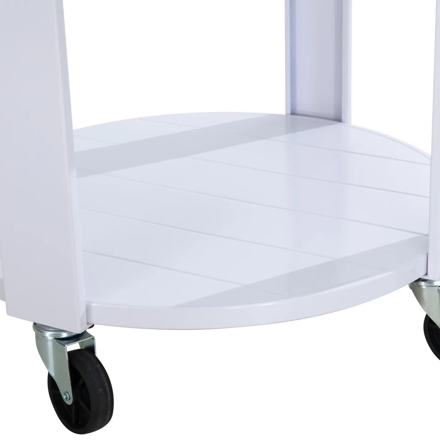 SUNJOY 60 Quart Patio Rooling Cooler Cart with Bottle Opener, Shelf and Lockable Wheels - White