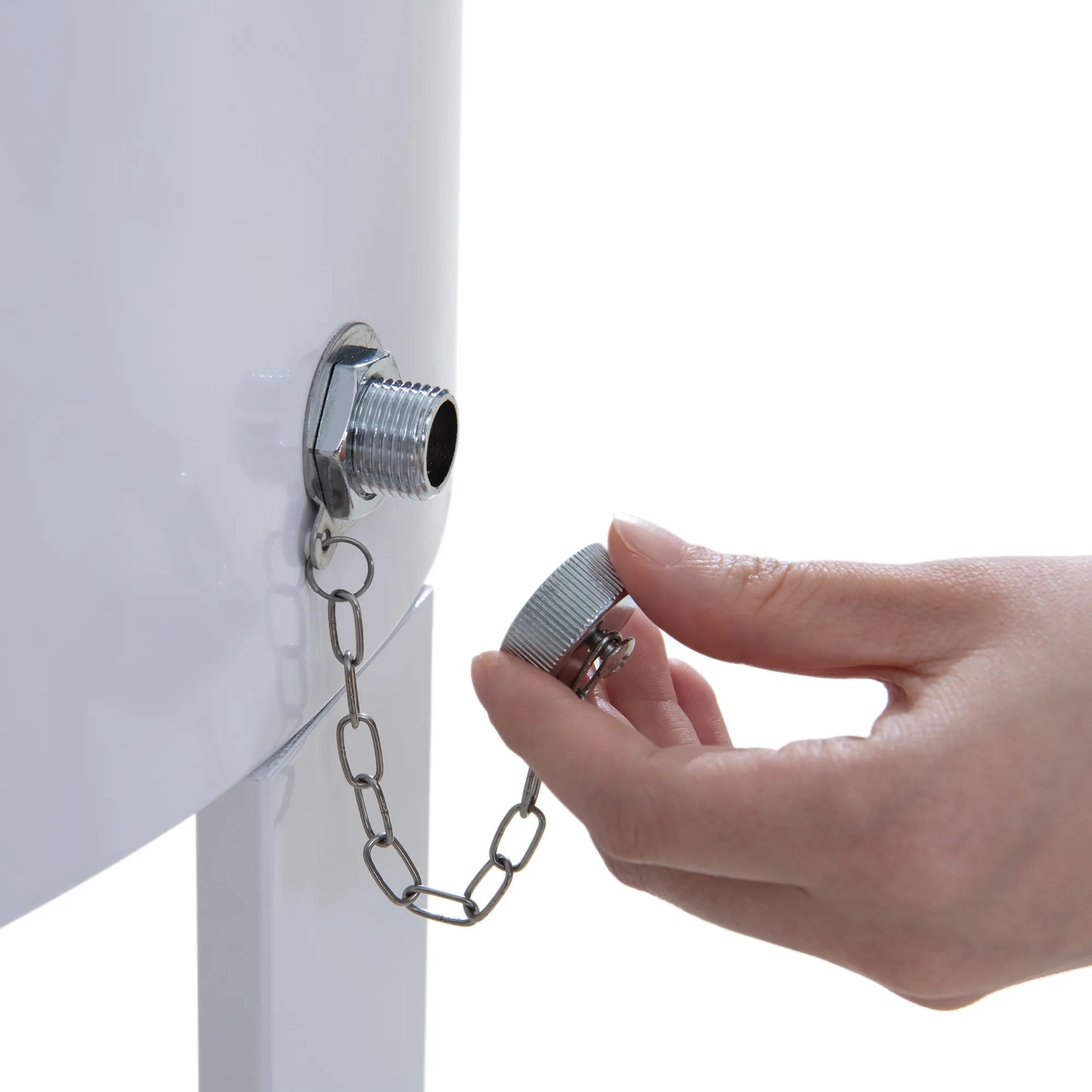 SUNJOY 60 Quart Patio Rooling Cooler Cart with Bottle Opener, Shelf and Lockable Wheels - White