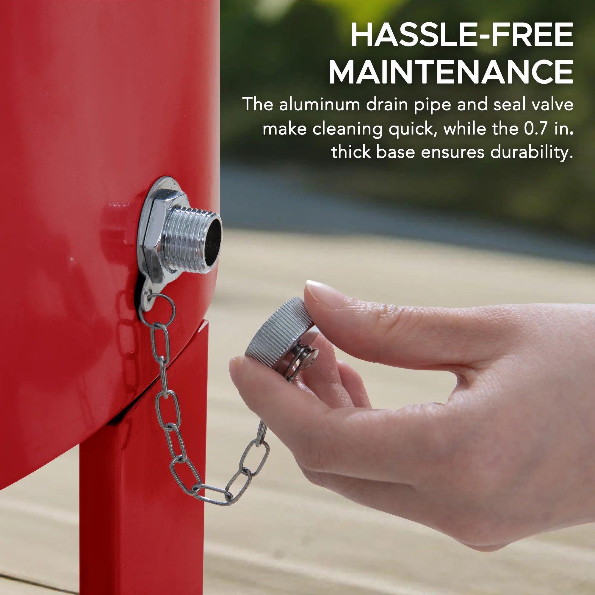 SUNJOY 60 Quart Patio Rooling Cooler Cart with Bottle Opener, Shelf and Lockable Wheels - Red