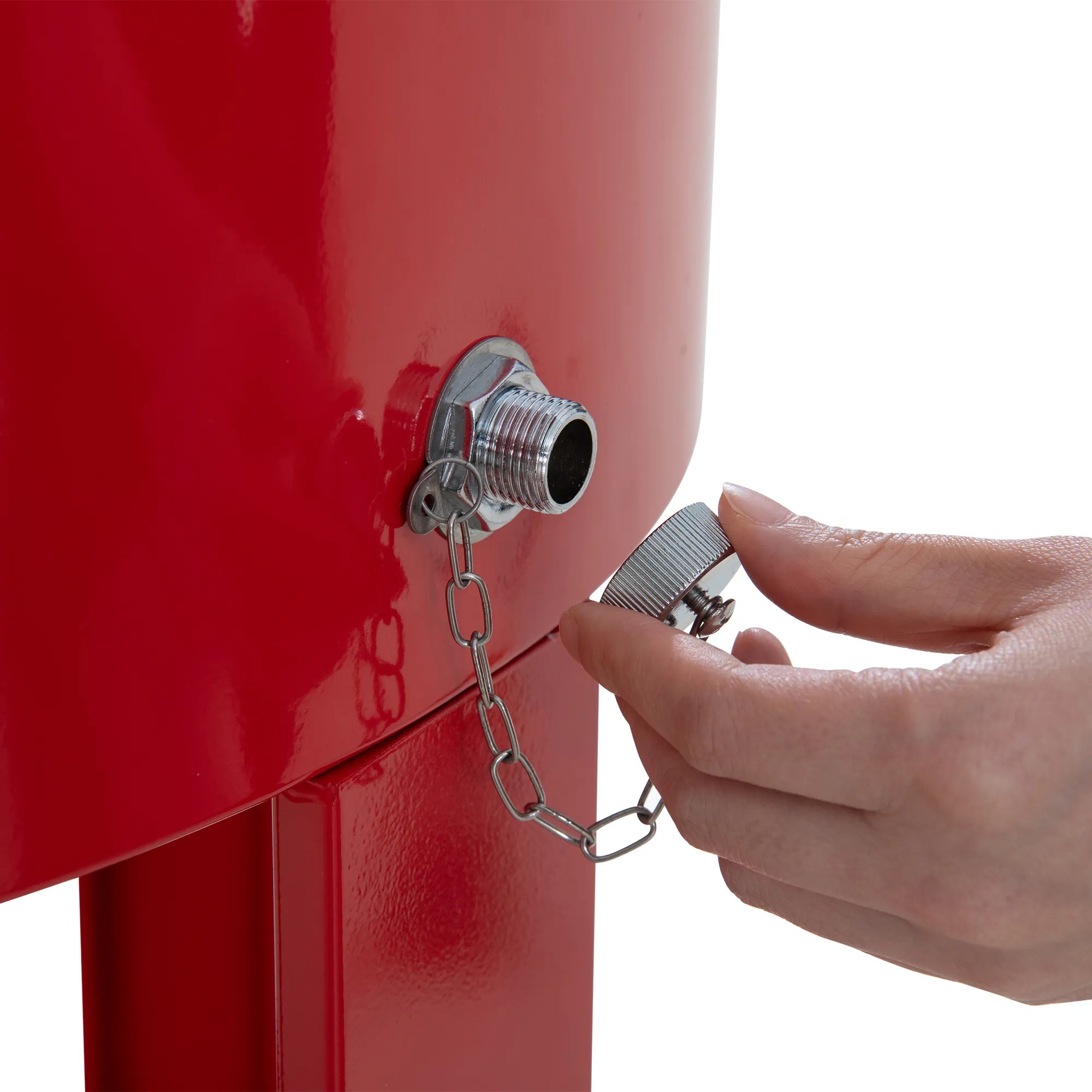 SUNJOY 60 Quart Patio Rooling Cooler Cart with Bottle Opener, Shelf and Lockable Wheels - Red