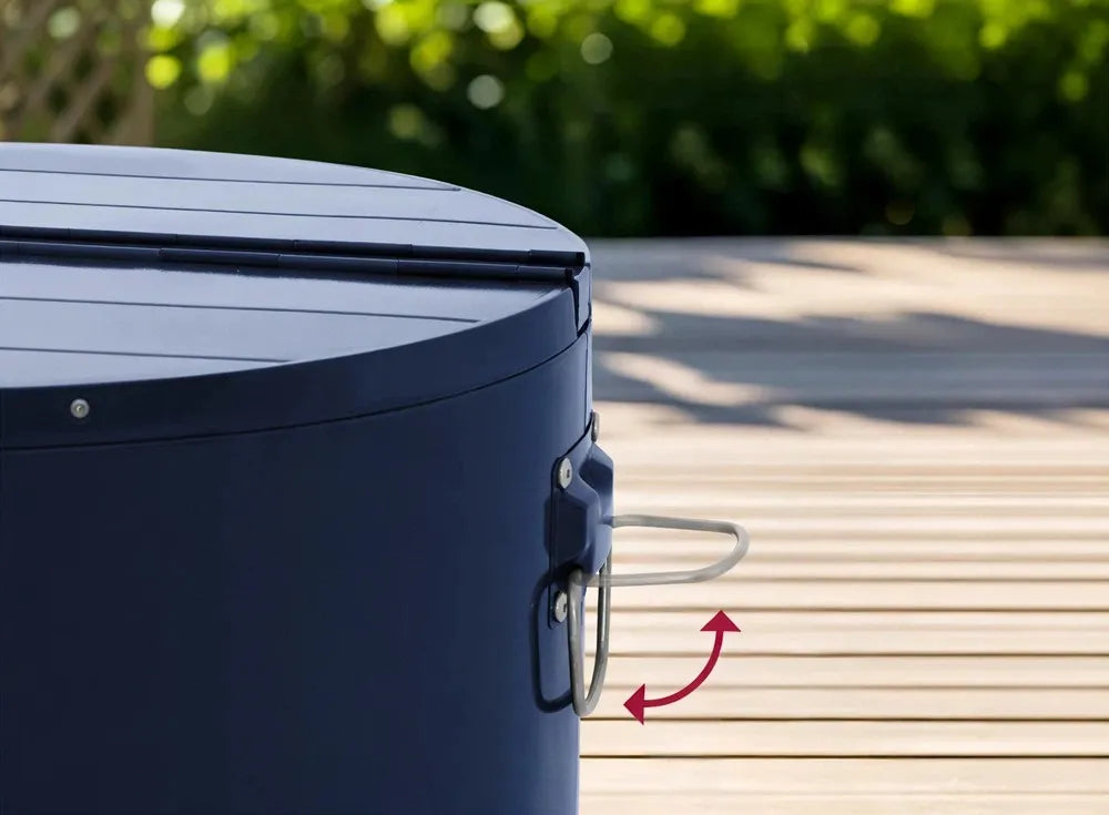 SUNJOY 60 Quart Patio Rooling Cooler Cart with Bottle Opener, Shelf and Lockable Wheels - Blue
