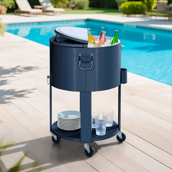 k8　JOKERD MAXIM CRYSTAL Sorel 60QT Rolling Cooler Cart with Wheels for Patio Entertaining | SUNJOY