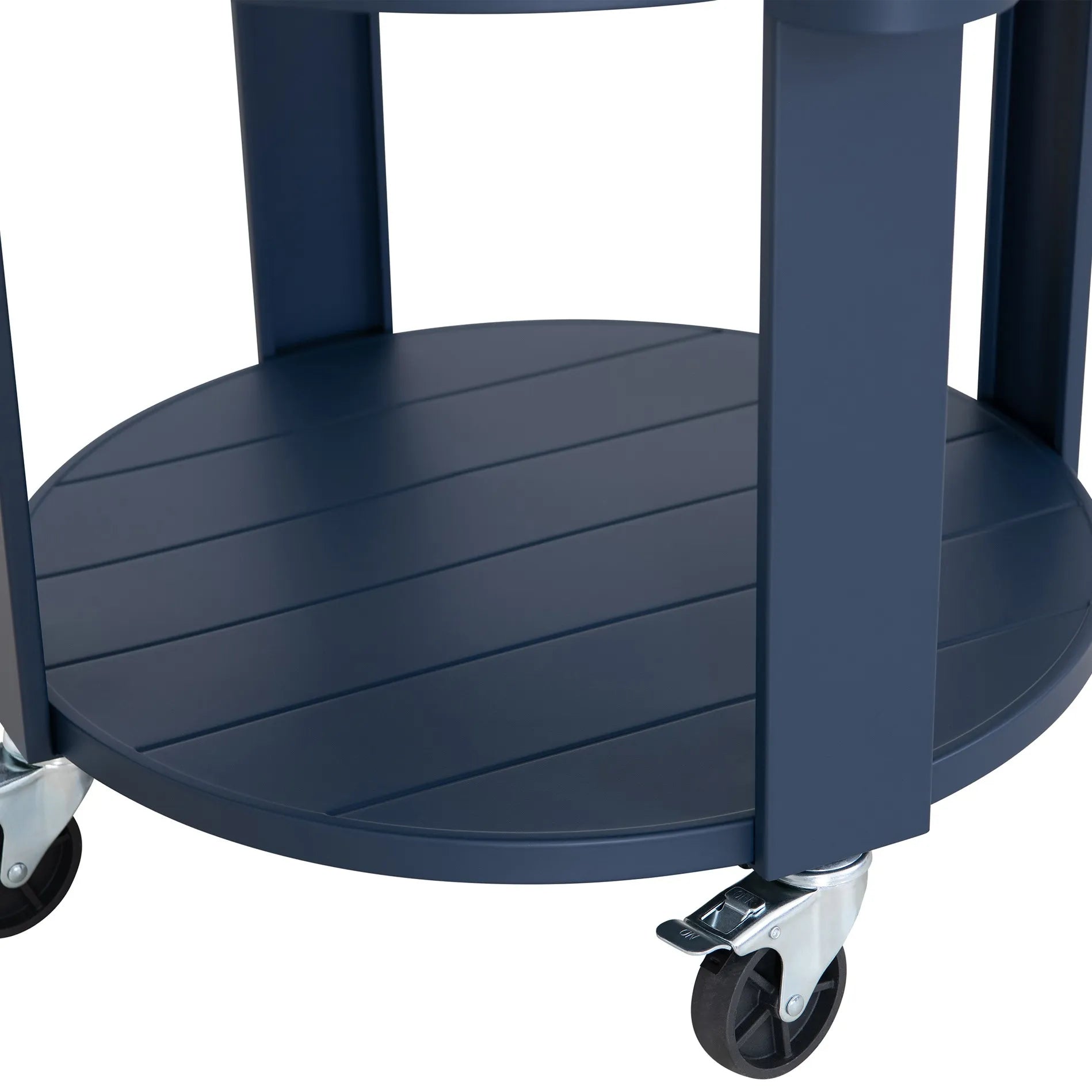 SUNJOY 60 Quart Patio Rooling Cooler Cart with Bottle Opener, Shelf and Lockable Wheels - Blue