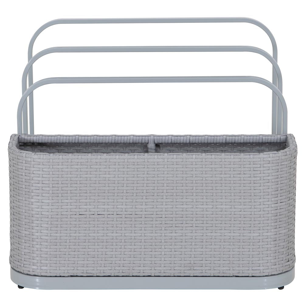 SUNJOY 35 Inch Rust-proof Wicker Pool Float Storage Rack for Floaties.