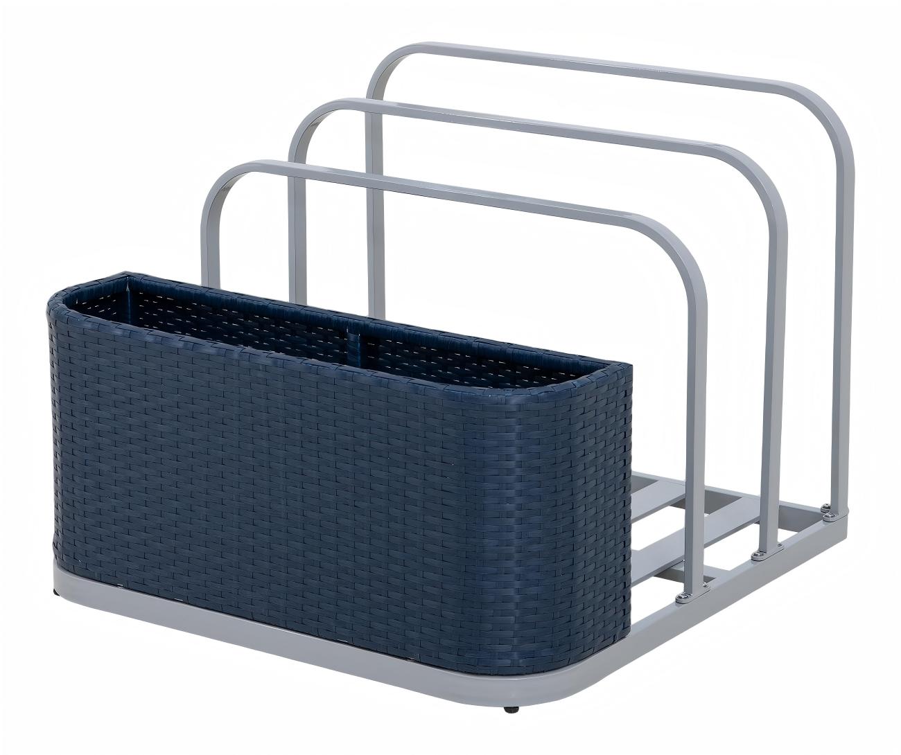Oversized Rust-proof Wicker Pool Organizer 35'' - Navy