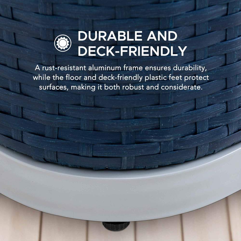SUNJOY 35 Inch Rust-proof Wicker Pool Float Storage Rack for Floaties.