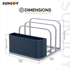 SUNJOY 35 Inch Rust-proof Wicker Pool Float Storage Rack for Floaties.