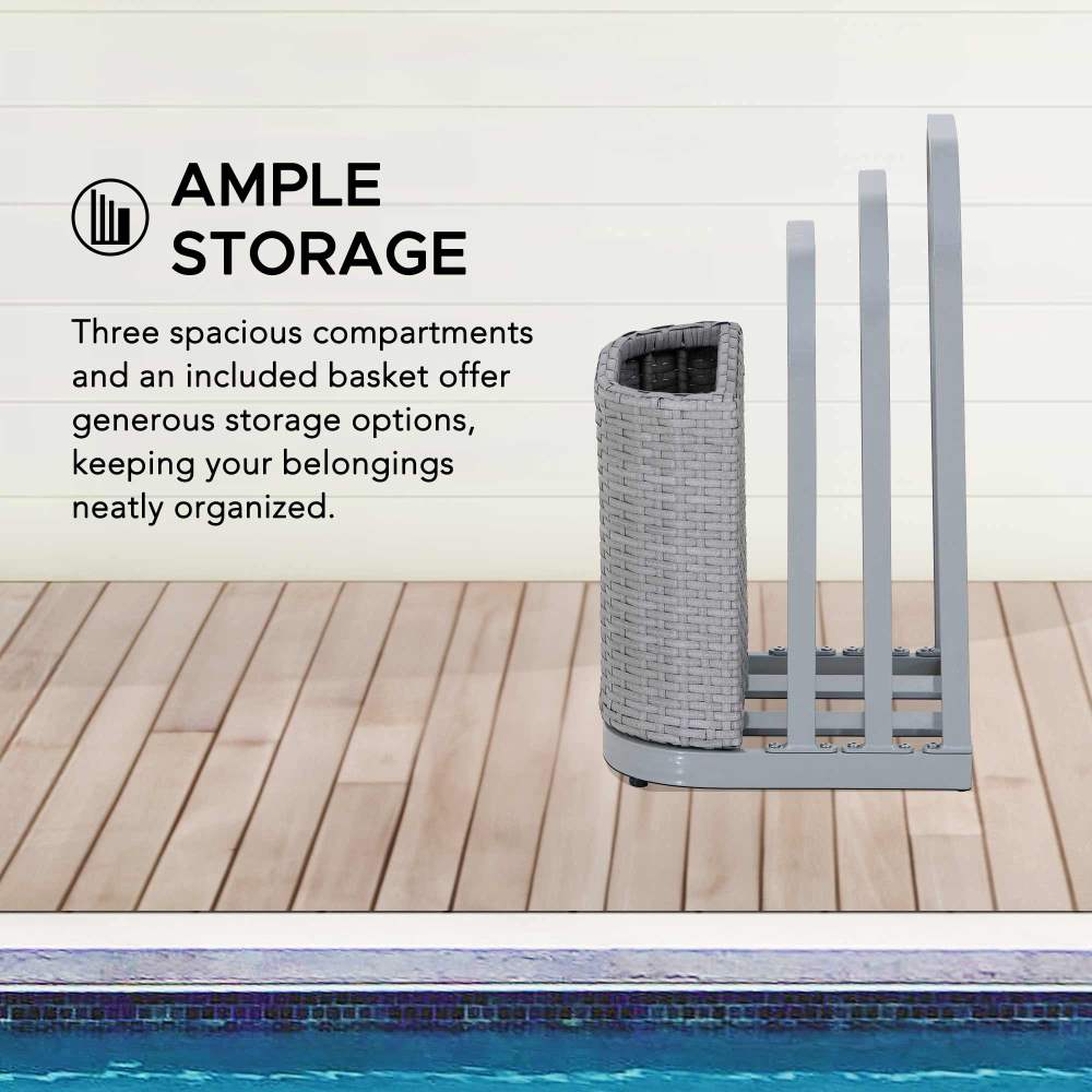 SUNJOY 16 Inch Rust-proof Aluminum Pool Float Storage Rack Organizer.