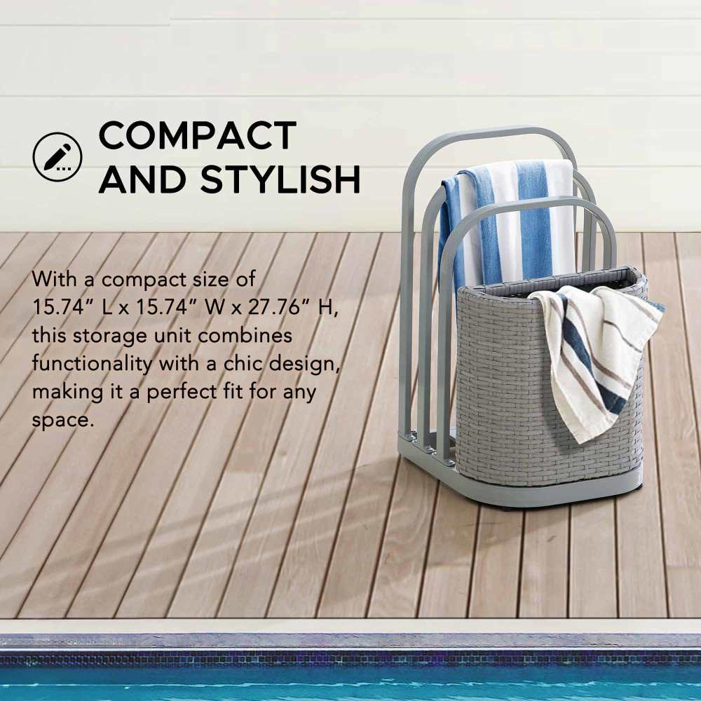 SUNJOY 16 Inch Rust-proof Aluminum Pool Float Storage Rack Organizer.