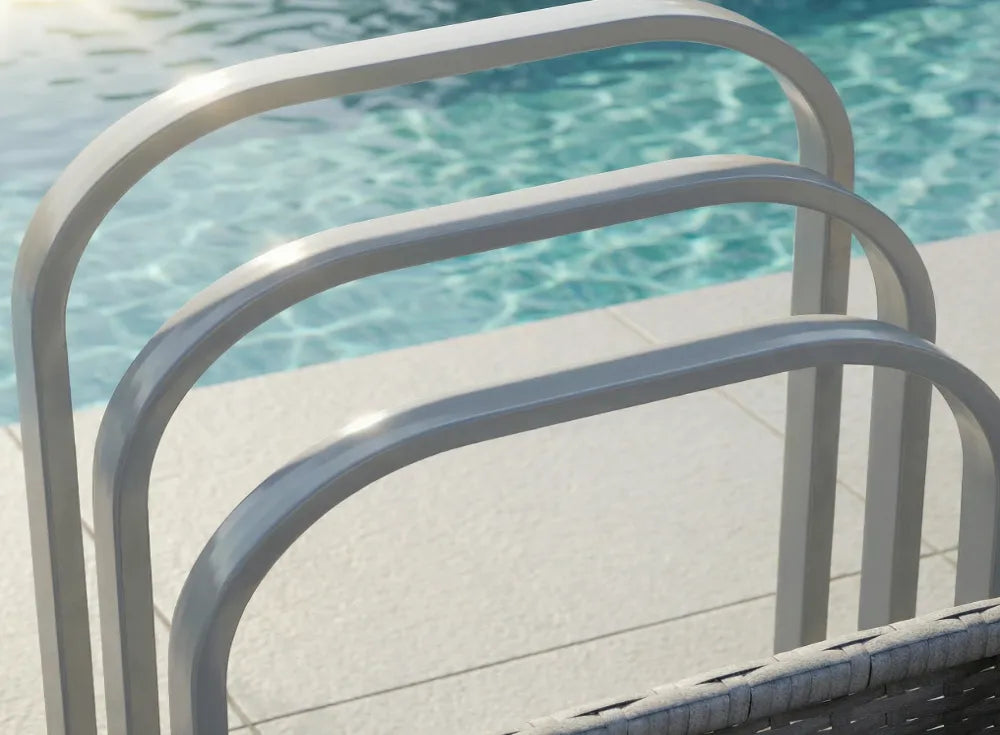 SUNJOY 16 Inch Rust-proof Aluminum Pool Float Storage Rack Organizer - Gray