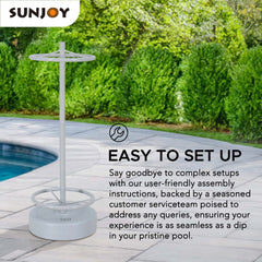 SUNJOY Palm Harbor Aluminum Pool Noodle Storage Rack with Water Weighted Base