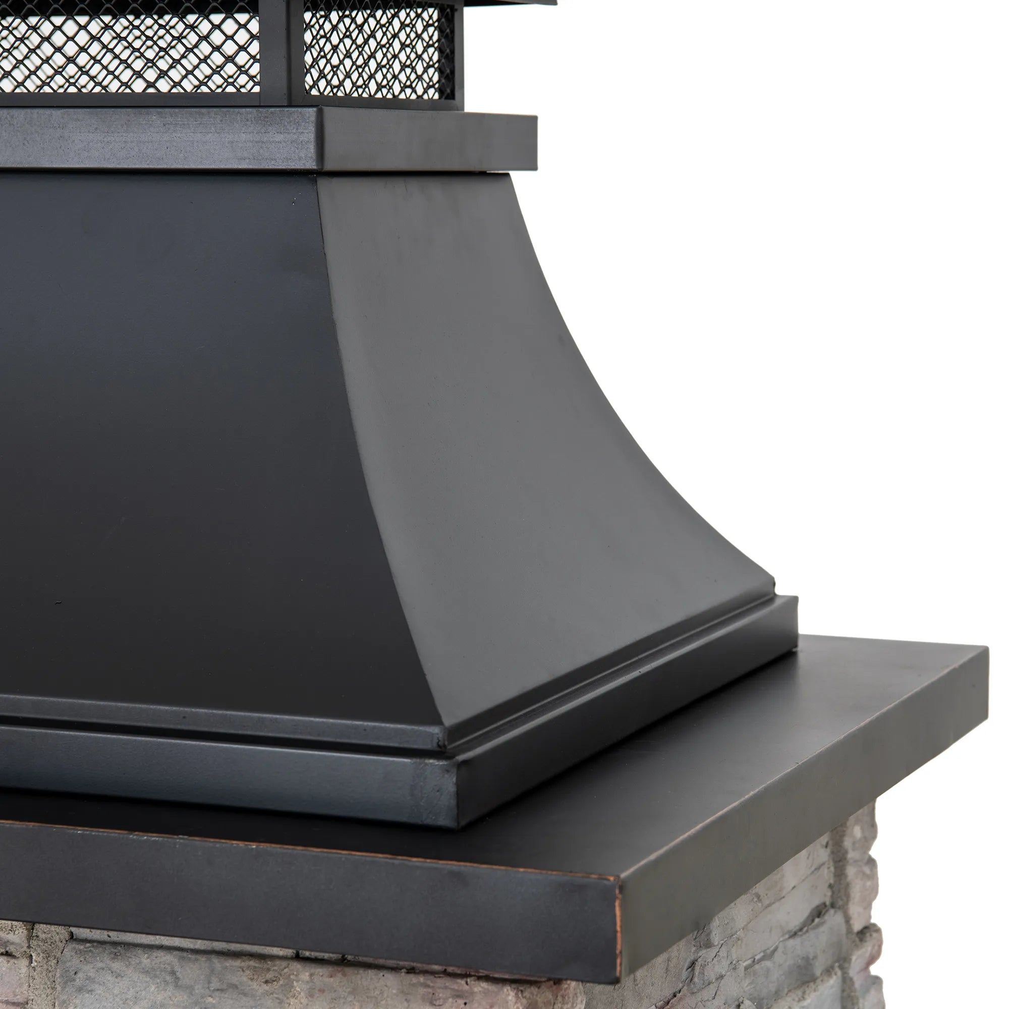 Canyon Stone Wood Burning Fireplace with Log Holders 82" - Black