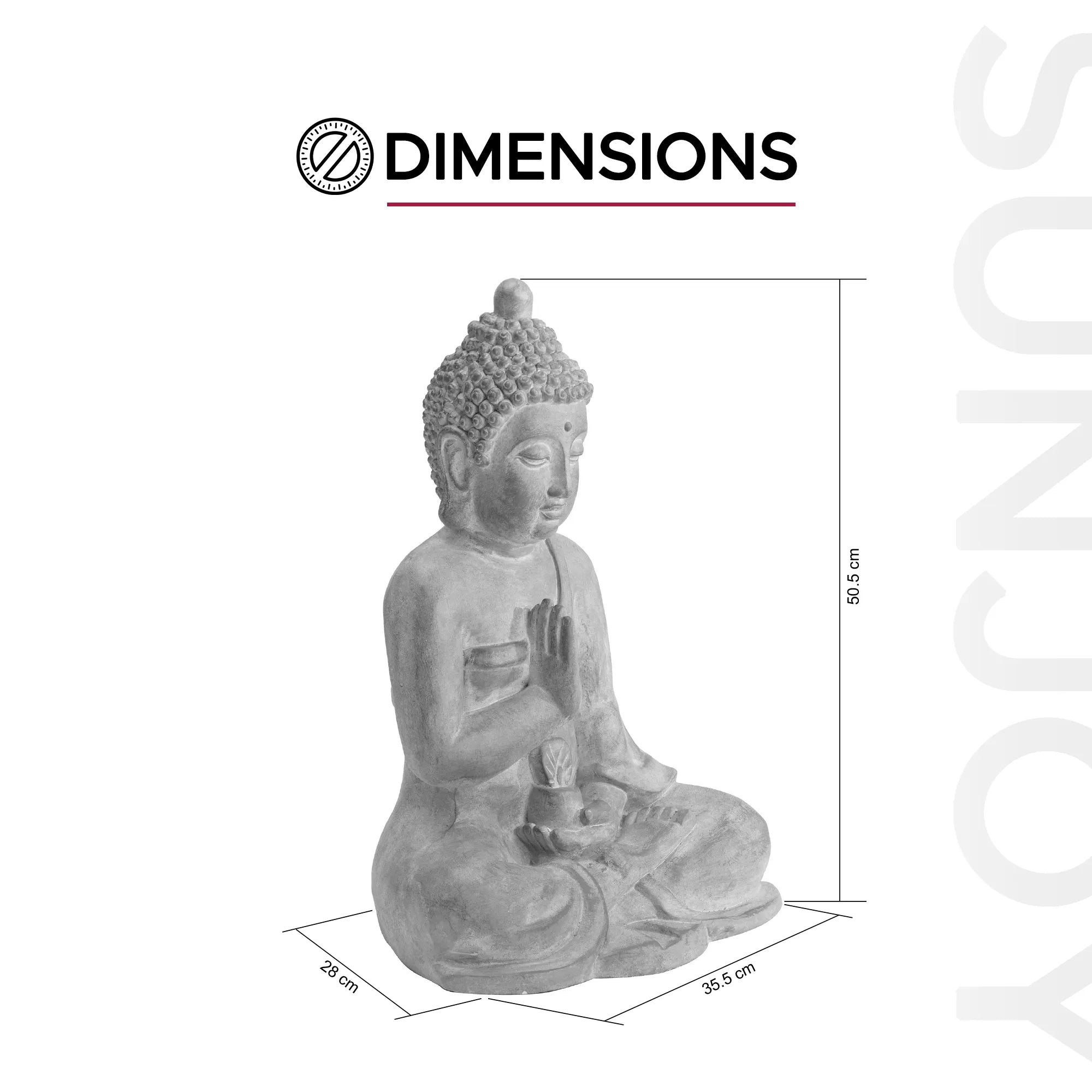 Serenity Blessing Buddha Statue 20" – Weathered Stone Gray