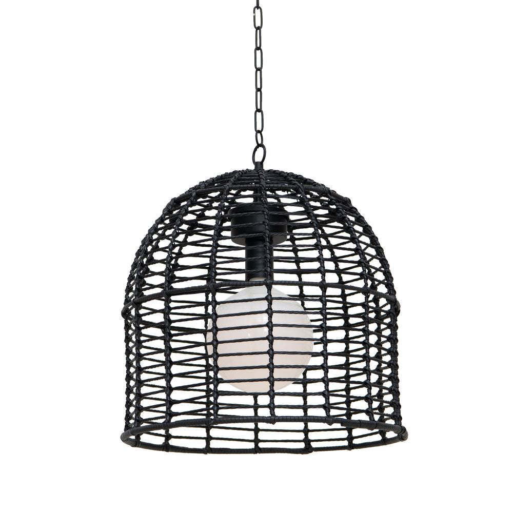 SUNJOY Outdoor Chandelier Wicker Hanging Light Fixture with Remote Control