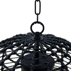 SUNJOY Outdoor Chandelier Wicker Hanging Light Fixture with Remote Control