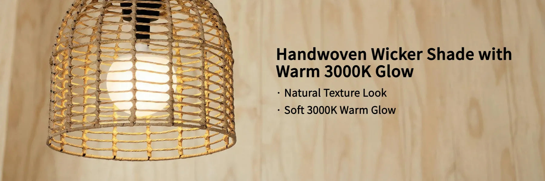 SUNJOY Outdoor Chandelier Wicker Hanging Light Fixture with Remote Control - Light Brown