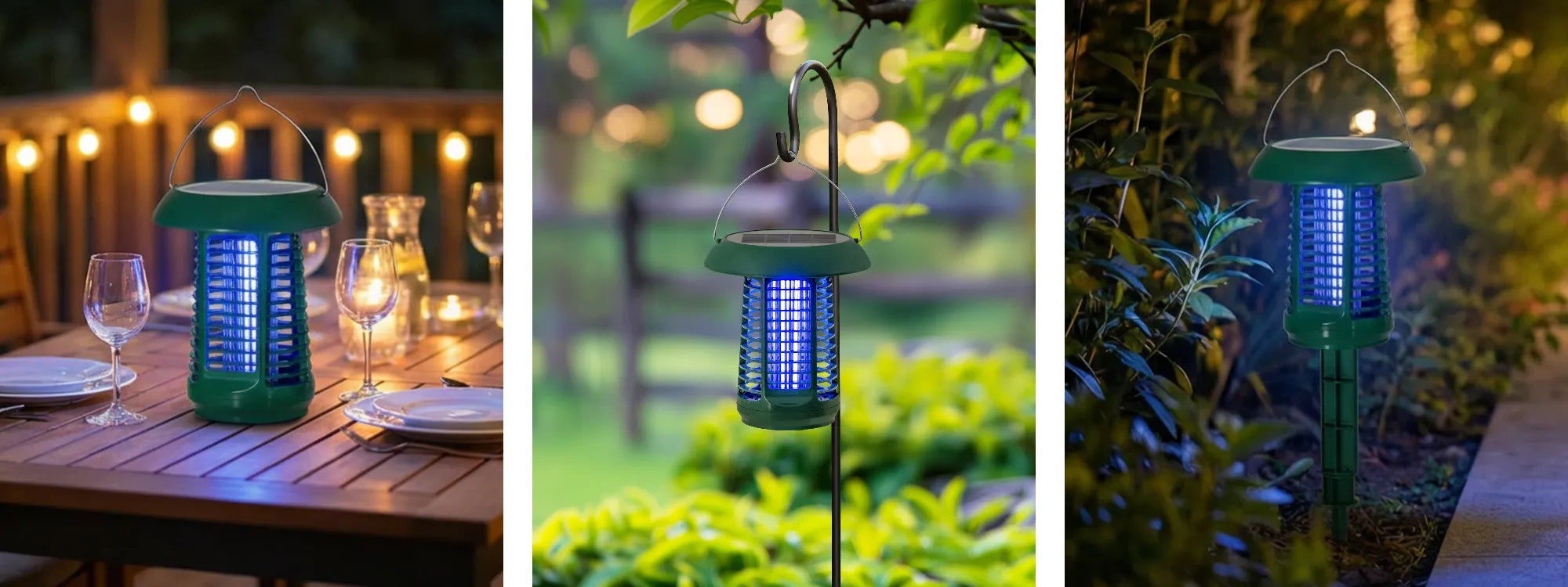 SUNJOY 2 in 1 Solar Powered Bug Zapper with Solar Panel and UV Light