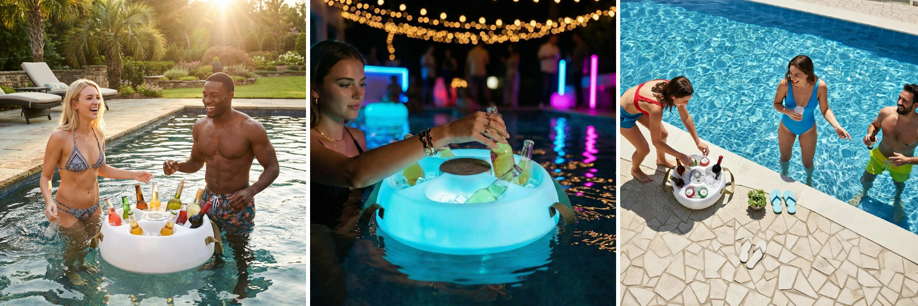 SUNJOY Floating Drink Holder with Ip66 Waterproof Bluetooth 5.0 Speaker