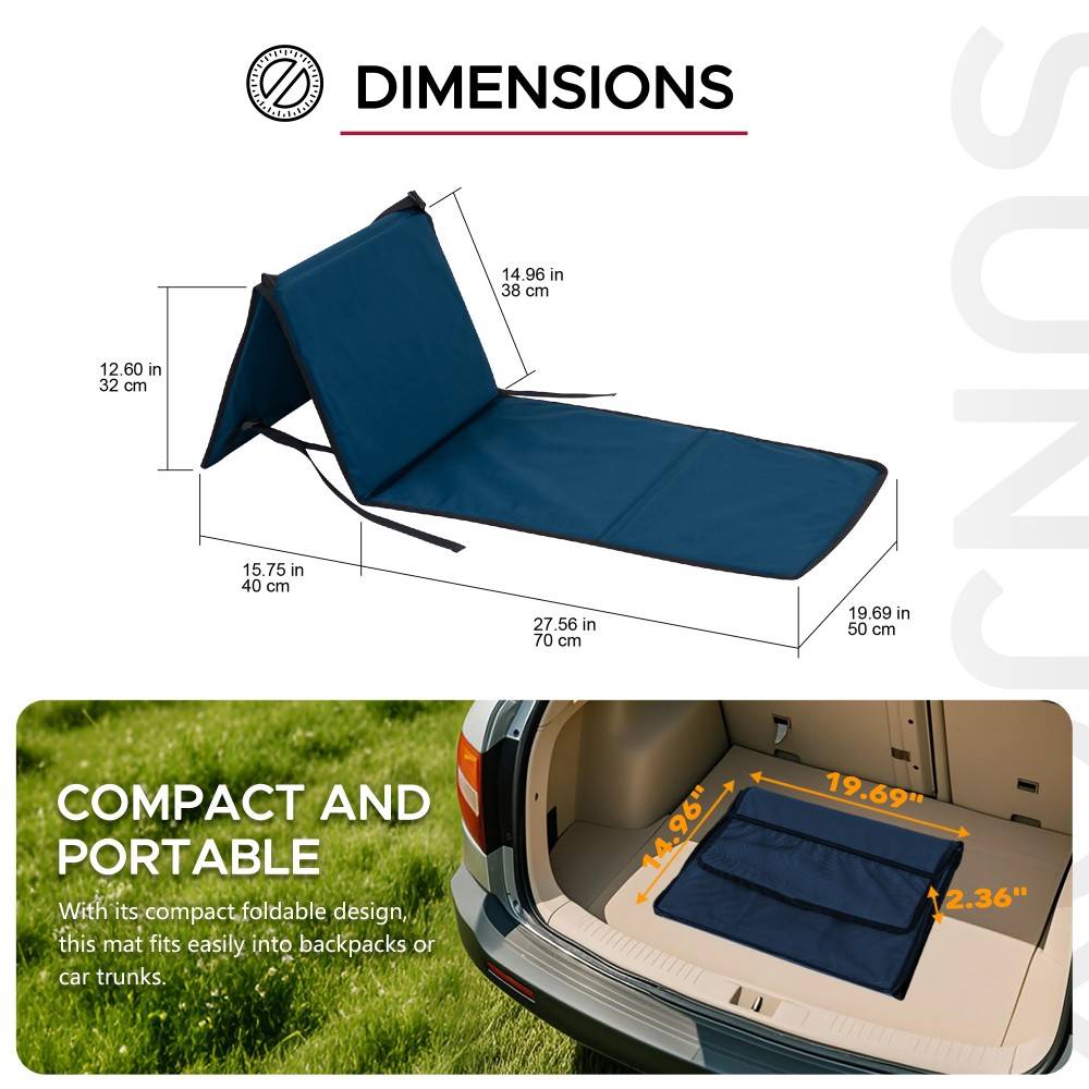 SUNJOY Outdoor Portable Folding Chair with Backrest (Set of 1) - Blue 