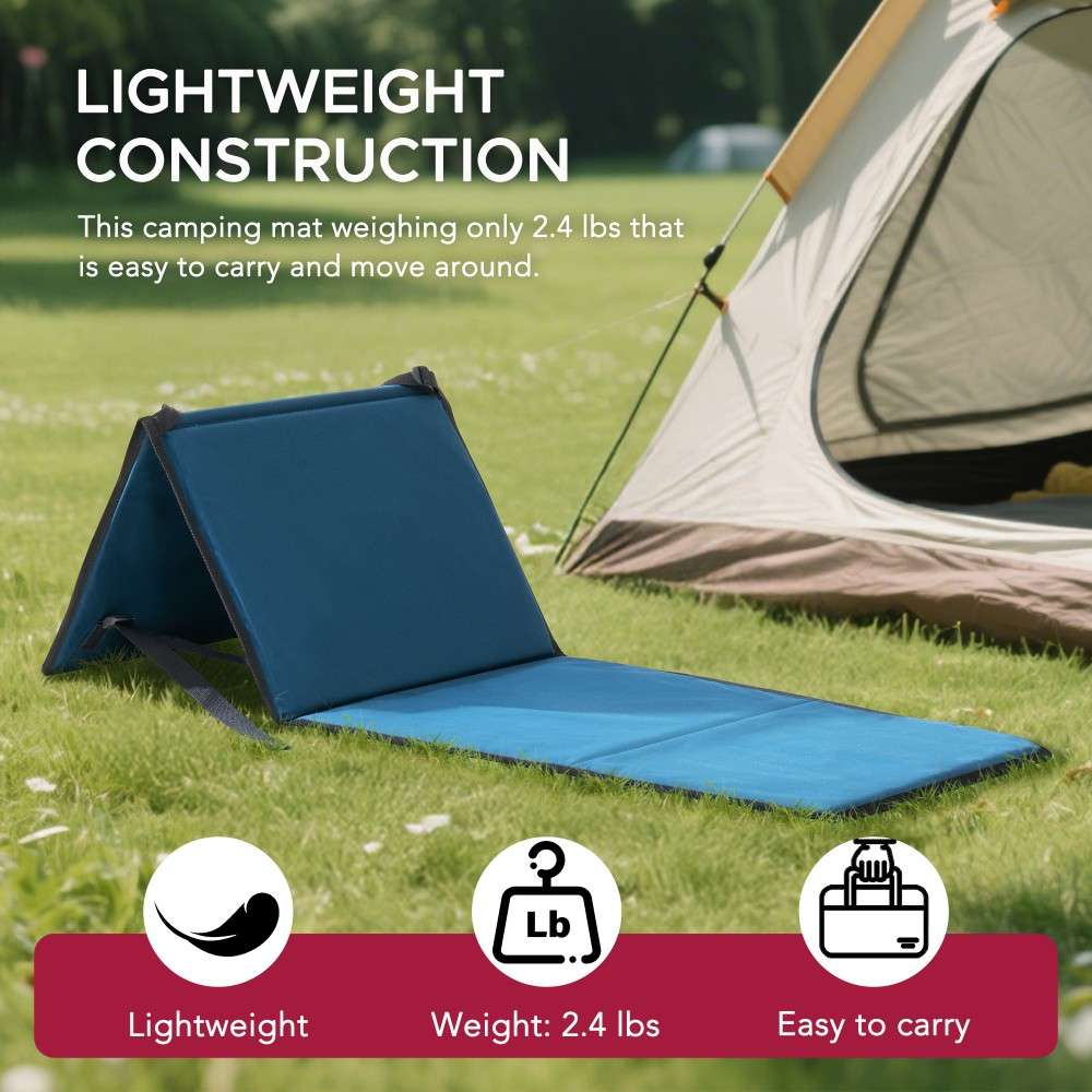 SUNJOY Outdoor Portable Folding Chair with Backrest (Set of 1) - Blue 